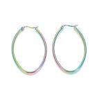 Stainless Steel Geometric Hoop Earrings Women Girls Hypoallergenic Earrings A197