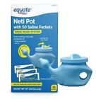 Equate Neti Pot with 50 Saline Packets Nasal System for Sinus, Exp 08/2024