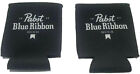 2 PBR Pabst Blue Ribbon Beer Black White Koozies 12 Oz Can Bottle Cooler Caddy