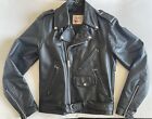 Vintage Sears Jacket Leather Shop Men’s Leather Motorcycle Coat Size 38 Reg Punk