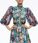 Alice + Olivia Polyester Floral Printed Ruffled Long Sleeve Blouse Top