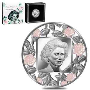 2022 2 oz Silver Lady Diana Filigree Coin Barbados .999 Fine (w/Box & COA)
