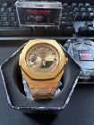 Casio Casioak G-Shock GA-2100GB-1A Modified With Gold Stainless Steel Strap!