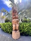 New 3’ 3” Akua Kai Tiki by Smokin' Tikis Hawaii Natural Coconut Palm Hand-carved