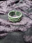 999 Silver Vintage Chinese Bamboo Buddha Heart Sutra Ring Thai Silver Open Rings
