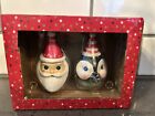New Johanna Parker Ornaments Santa Claus Penguin Set of 2 Christmas Holiday