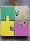 Lovery 4 piece color chunky wooden shapes puzzle Montessori toy 7