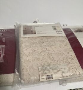 Lot of 3 Pks Vintage Lace Cream Curtain Panels,60 IN Wide 84 L