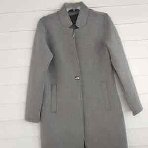 Steve Madden Softshell Heathered Charcoal Fleece Mid Length Pocketed Trench sz M