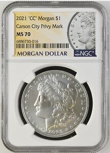 2021-CC NGC MS70 Morgan Silver Dollar Carson City Privy Mark 016