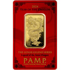 1 oz Gold Bar - PAMP Suisse - Lunar Legend Azure Dragon - 999.9 Fine in Assay