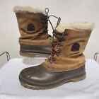 Sorel Winter Snow Boots Mens Size 10 Brown Leather Waterproof Mid Calf Insulated