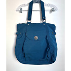 Baggallini large weekender convertible tote bag in blue/green travel bag
