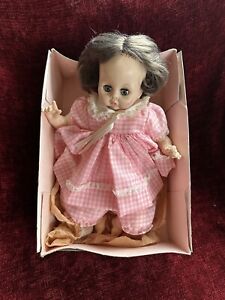 Vintage Madame Alexander PUSSY CAT 14 inch BABY DOLL PINK DRESS BROWN HAIR 1977