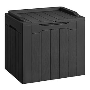 30 Gallon Resin Deck Box Outdoor Indoor Waterproof Storage Box for Patio Pool...
