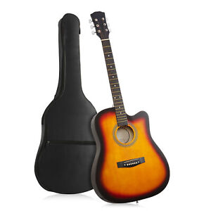 41-inch Beginner Cutaway Acoustic Guitar - Starter Kit w Gig Bag - Sunburst