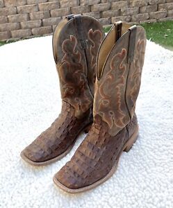 Horse Power Mens Exotic Leather Cowboy Boots Sz 12