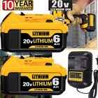 20V 6.0Ah Max Lithiumion Battery or Charger replacement for DeWalt DCB206