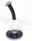 6” Mini Black & White Rimmed Glass Water Pipe with Percolator