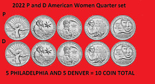 2022 American Women Quarter P & D 10 Coin Set UNC *ON HAND*