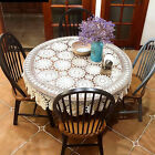 New Listing52inch Round Hand Crochet Tablecloth Ecru Vintage Lace Table Cloth Floral Doily