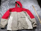 Burton Men's Snowboarding Jacket coat XL zippered pockets Red beige white