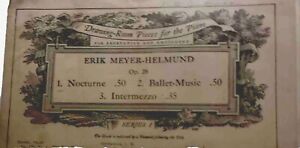 New Listing1887 Antique Sheet Music “Nocturne” in G Flat Major Erik Meyer-Helmund