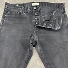 Gap Jeans Mens 33x34 Black Slim Straight Selvedge Denim Kaihara Stretch 1969