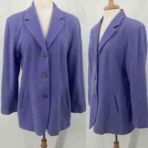 Vintage Wool Cashmere Blazer Single Breasted Button Down Lilac Purple Womens 16