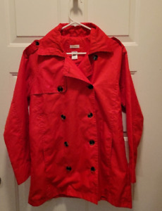 Capelli New York All Weather Red Raincoat small Trench Coat Light Cute Valentine