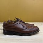 FLORSHEIM - Vtg Brown Leather Wingtip Longwing Gunboat Shoes 97625, Mens 9 EEE