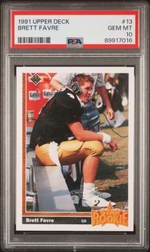 1991 Upper Deck football PSA 10 GEM-MT Brett Favre star Rookie card #13