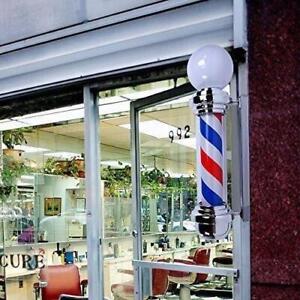 Classic Barber Pole Rotating Light Barber Shop Stripes Wall Lamp Hair Salon Sign