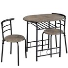 THEVEPON 3 Piece Dining Set Table And 2 Chairs Home Kitchen Room Table Set