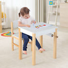 Costway Kids Art Table and Chair Set Toddler Wooden Drawing Desk with Chair