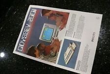 Philips Magnavox Odyssey 2001 Vintage Electronic video game Console PAPER INSERT
