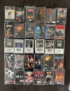 New Listing80's Metal Vintage Cassette Lot Iron Maiden W.A.S.P. Dio Priest Ozzy & more