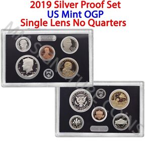 2019 Silver Proof Set US Mint OGP Single Lens no Quarters - Silver Kennedy
