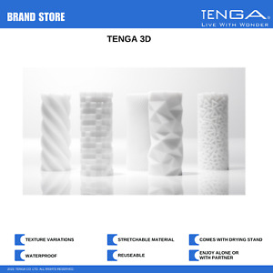 TENGA 3D Sculpted Reusable Male Masturbator/Stroker w/Case & Drying Stand NIB