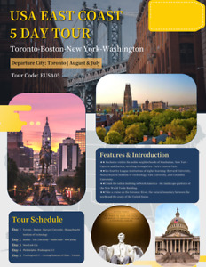 USA East Coast 5 Day Tour  (Toronto-Boston-New York-Washington)  2023