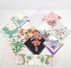 Lot of 11 Vintage Floral Handkerchiefs Hanky Hankie Pocket Squares