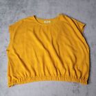 Madewell Pointelle Knit Short Sleeve Crop Top Mustard Yellow Size XL