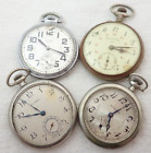 LOT OF 4 ANTIQUE SWISS ++ POCKET WATCHES PARTS REPAIR
