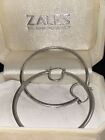 Zales Large 925 Diamond Hoops Earrings