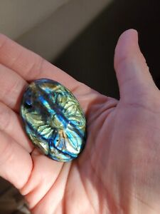 Carved Oval Labradorite Cabochon Large Stunning Jewelry Making