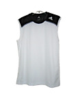 Adidas - Mens White/Black ClimaLite Tank Top Size L,  Sleeveless Top, Gym Shirt