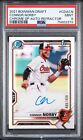 2021 Bowman Draft 1st Prospect Auto Refractor Connor Norby #/499 Orioles PSA 9