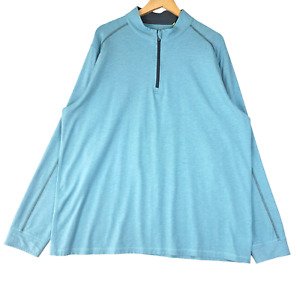 Tasc Shirt Mens XXL Blue Performance Carrollton 1/4 Zip Lightweight Long Sleeves