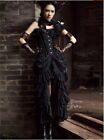 Punk Steampunk Gothic Banquet Solid Color BirdTail Lace Long Gown Ankle-Length