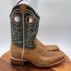 J.B. Dillon Reserve Boots Mens 11.5 D Leather Brown Cowboy Western Square Toe